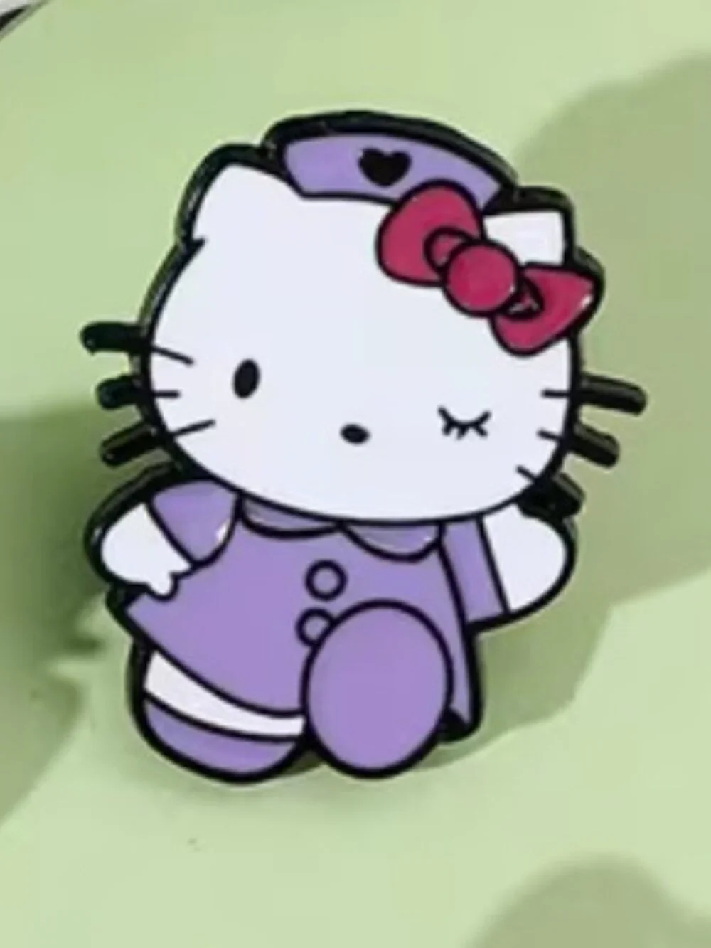 HELLO KITTY‎ “Cute Lil’ Winking Nurse” Enamel Lapel Pin Brooch (NEW & SO CUTE!)